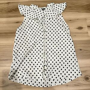 Anthropologie White Black Gauze Ruffle Halter Tank Top Women’s Medium